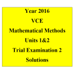 VCE Mathematical Methods Units 1 and 2 - Exam 2 (VCAA approved technology)